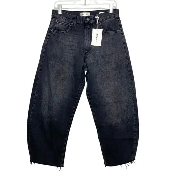 Frame Denim The Bubble Crop Jeans In Limitless Raw Fray 27 NWT - Picture 4 of 11